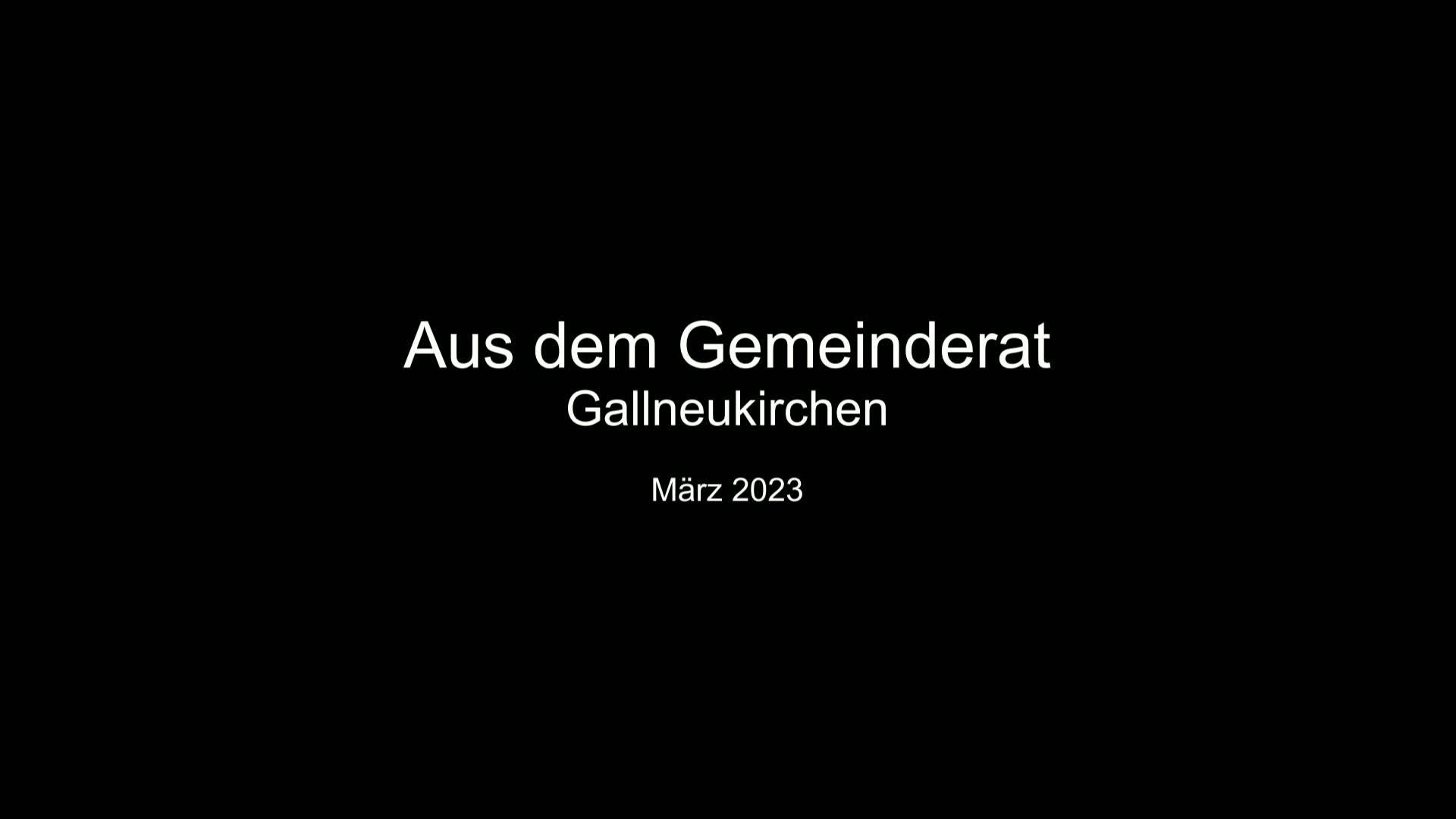 Aus dem Gemeinderat Gallneukirchen - März 23