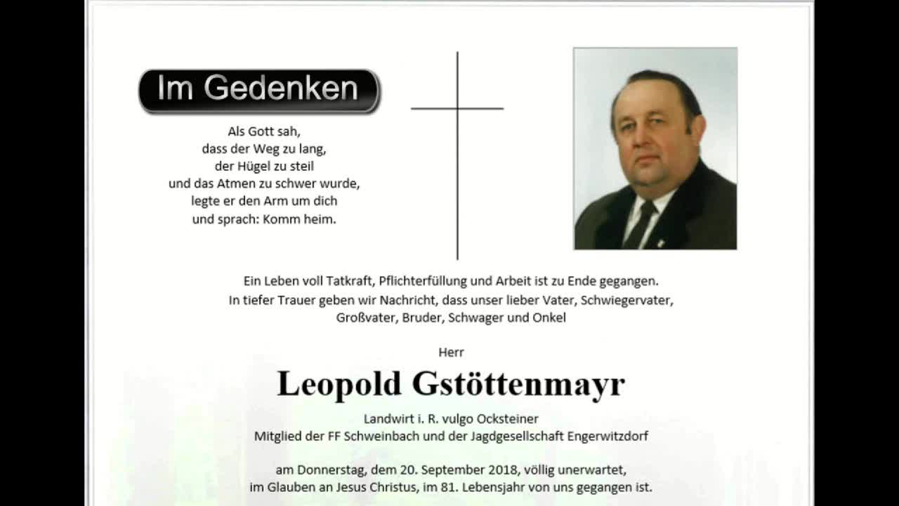 Im Gedenken - Leopold Gstöttenmayr