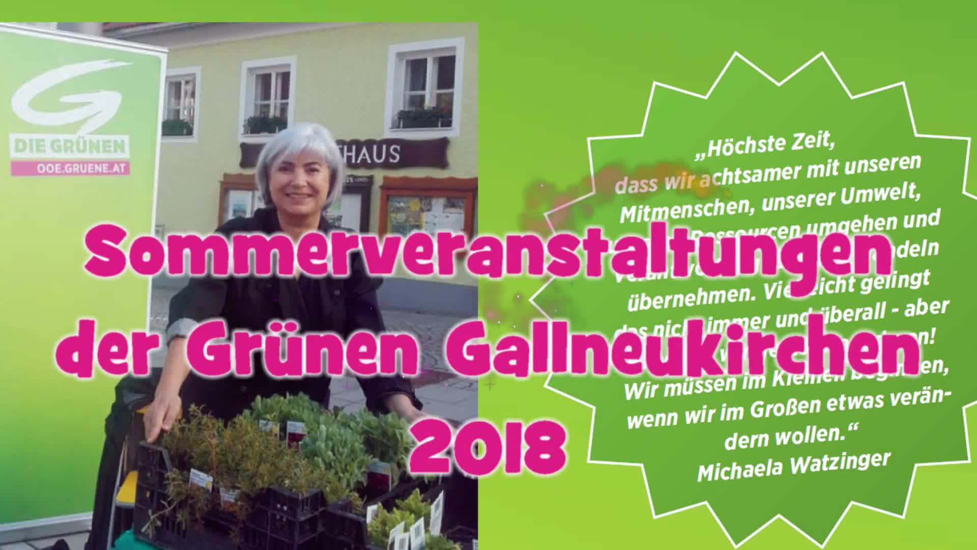 Sommerveranstaltungen der Grünen Gallneukirchen 2018