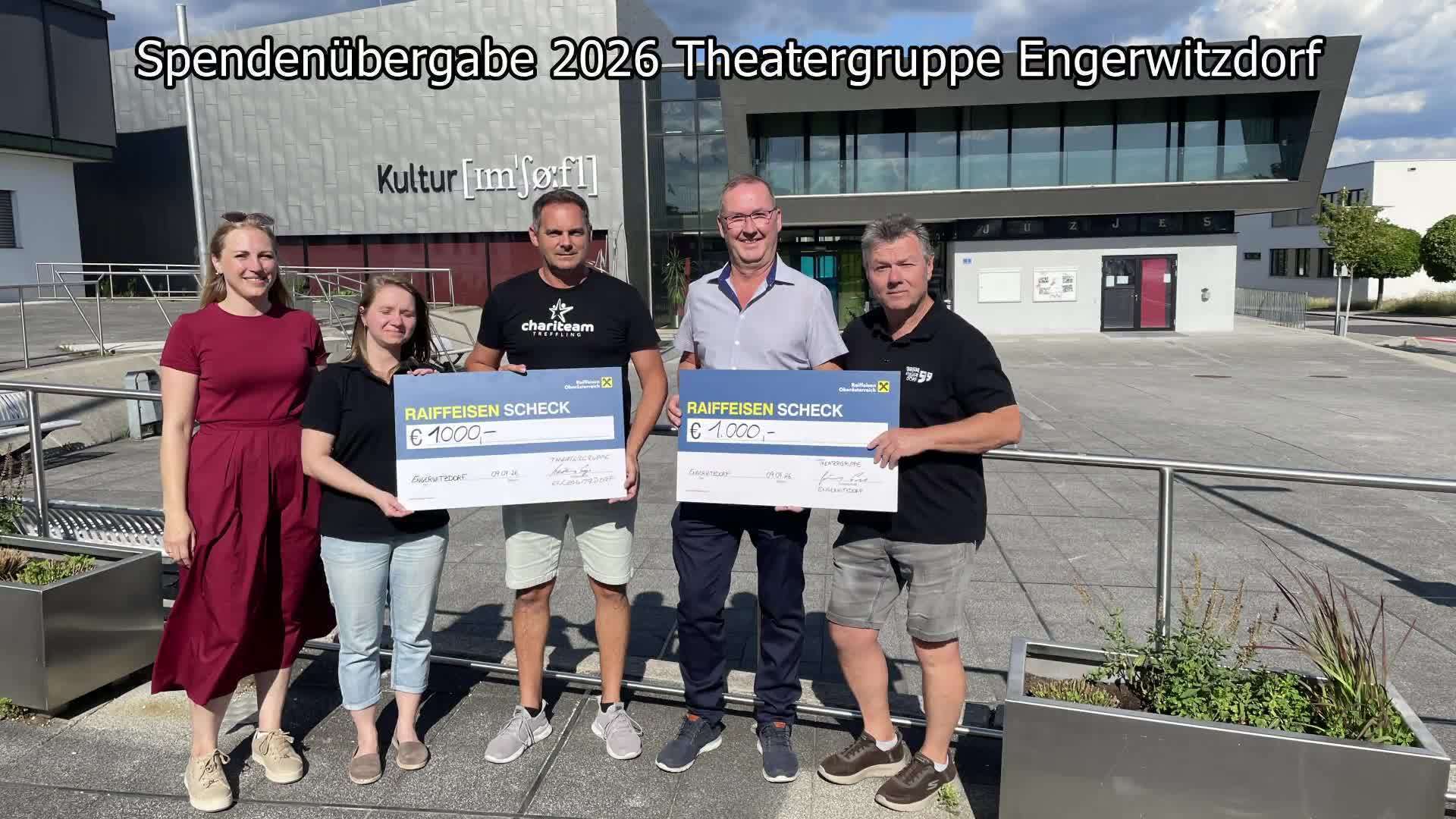 Spendenübergabe 2026 der Theatergruppe Engerwitzdorf
