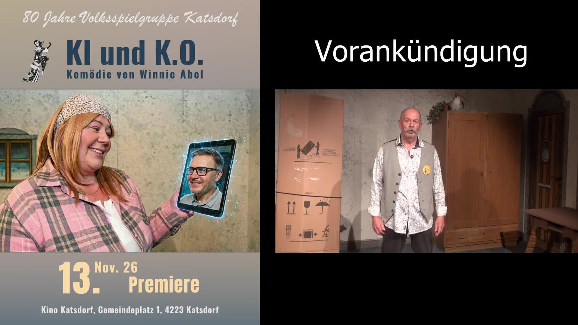 Vorankündigung der Volksspielgruppe Katsdorf